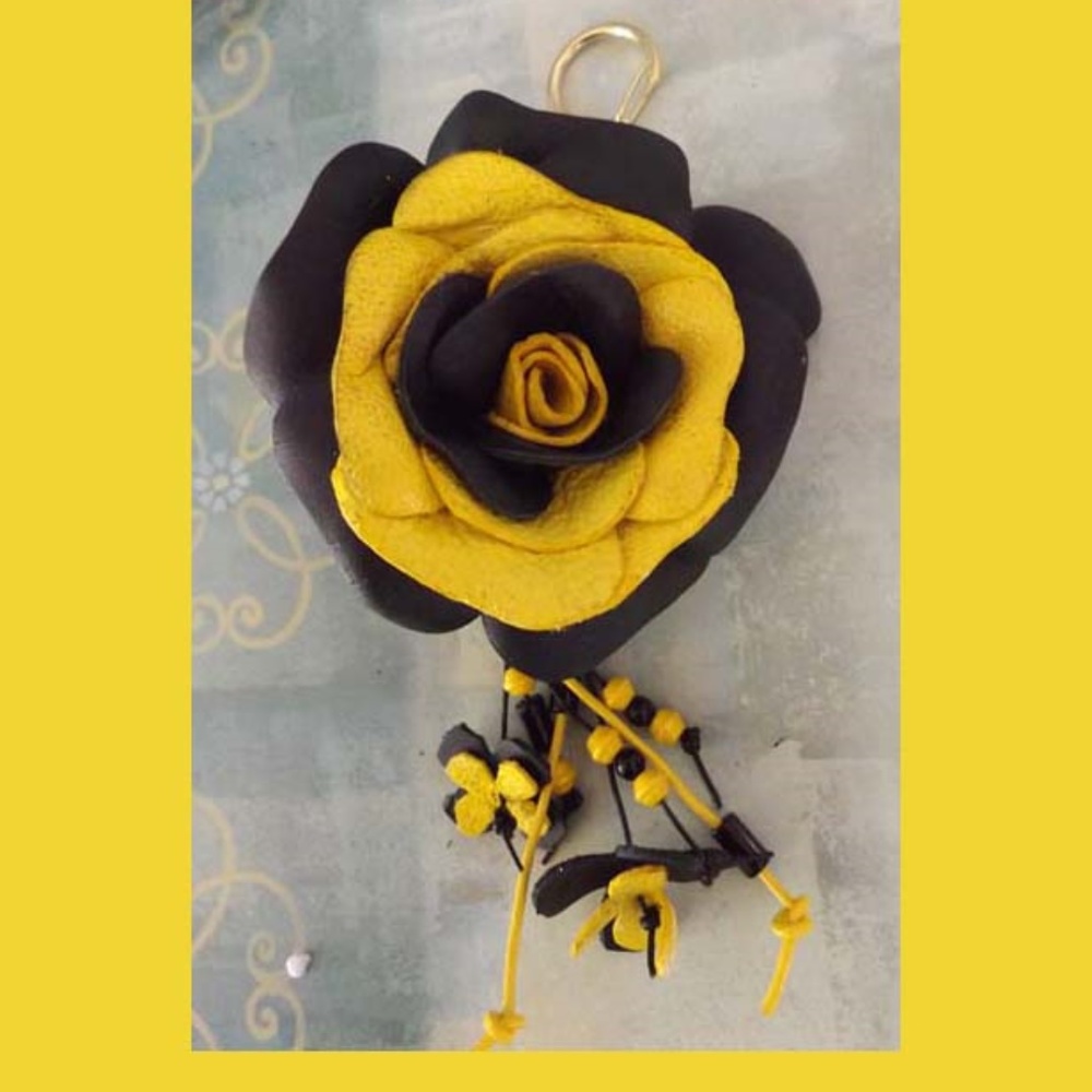 Handmade Genuine Leather STEELERS Handbag Charm